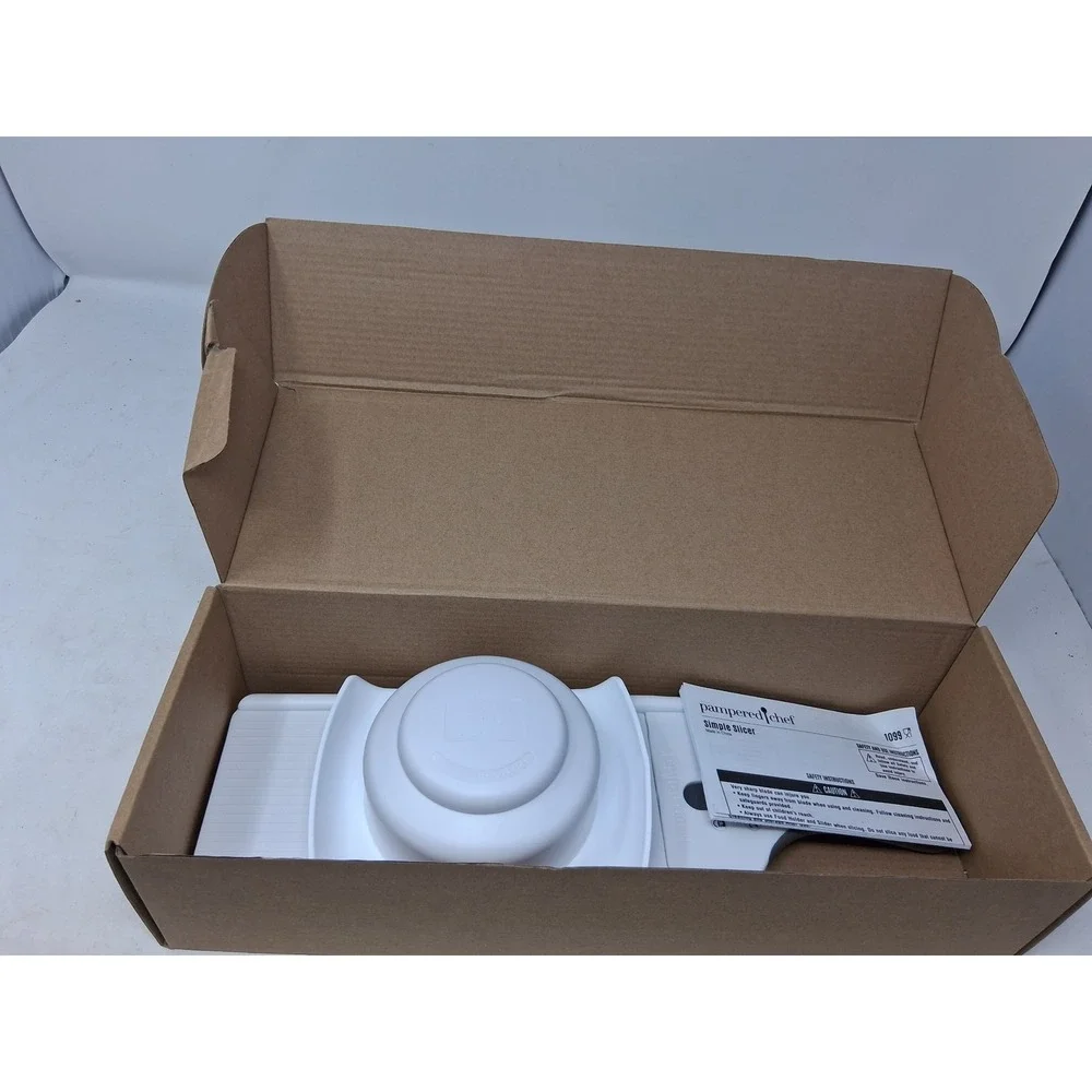 Pampered Chef Simple Slicer 1099 White Adjustable Mandoline Food SlicerNIB. K